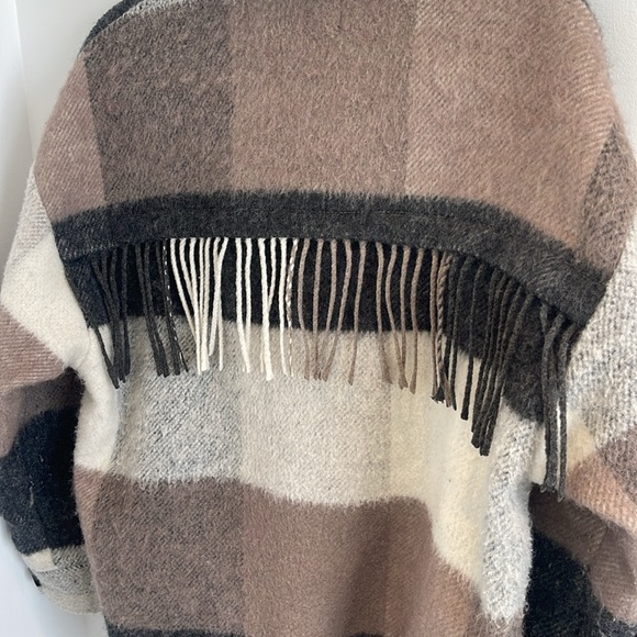 Zara Fringe Plaid Shacket Size XS - Picture 4 of 6